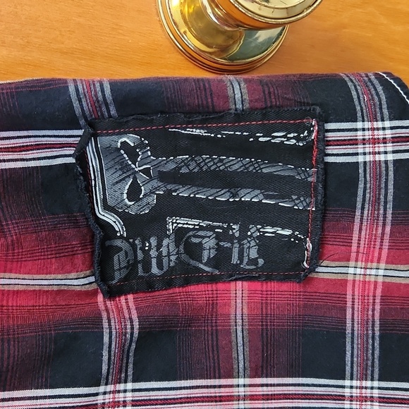 Mens Shirt, Harley-Davidson, XL, Red Plaid - Picture 3 of 6